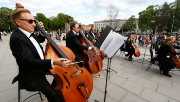 An open-air concert to celebrate Lithuania’s containment of the COVID-19 pandemic, Vilnius, June 1 (Reuters/Ints Kalnins)