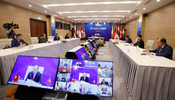 Vietnam addressing the 36th ASEAN summit, attended by members remotely (Reuters/Luong Thai Linh)