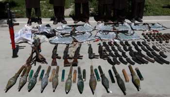 Suspected Haqqani group members captured in Kabul, with their weapons (Reuters/Mohammad Ismail)