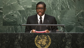 Equatorial Guinea's First Vice-President (then Second Vice-President) Teodorin Obiang addressing the UN General Assembly, New York, September 30, 2015 (Reuters/Eduardo Munoz)