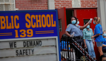 School safety measures underway in Brooklyn, New York City, United States, September 14 (Reuters/Brendan McDermid)