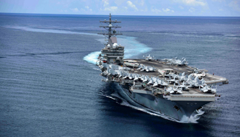 The aircraft carrier USS Ronald Reagan heads for the South China Sea (US Navy/ZUMA Wire/Shutterstock)