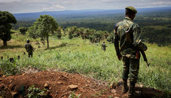 Congolese soldiers on patrol in eastern DRC, May 11, 2019 (Hugh Kinsella Cunningham/EPA-EFE/Shutterstock)