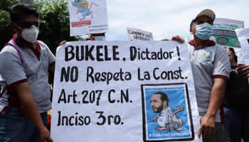 Salvadorans protest against the government over funds, San Salvador, September 24 (Rodrigo Sura/EPA-EFE/Shutterstock)