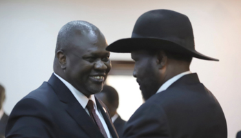 President Salva Kiir and First Vice-President Riek Machar (Stringer/AP/Shutterstock)