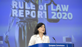 Commissioner Vera Jourova presents RoL report, Brussels, September 30 (Isopix/Shutterstock)