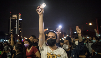 Pro-democracy protesters in Bangkok (Geem Drake/SOPA Images/Shutterstock)