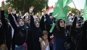 Protesters in Turkey in support of Egyptian former president Mohammed Morsi, 2015 (Deniz Toprak/EPA/Shutterstock)