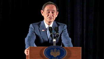 Japan's Prime Minister Yoshihide Suga (Dita Alangkara/POOL/EPA-EFE/Shutterstock)