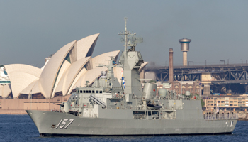 The Royal Australian Navy’s HMAS Perth in Sydney Harbour (Ryan Fletcher/Shutterstock)