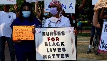 Nurses at Black Lives Matter marches in Washington (Amy Katz/ZUMA Wire/Shutterstock)