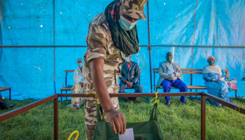 A Tigrayan special forces soldier votes in Tigray's regional election, September 9 (Uncredited/AP/Shutterstock)