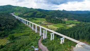 Part of the under-construction China-Laos railway (Xinhua/Shutterstock)