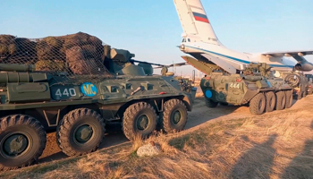 Russian peacekeeping forces arrive in Armenia en route to the Karabakh zone  (RUSSIAN DEFENCE MINISTRY/HANDOUT/EPA-EFE/Shutterstock)