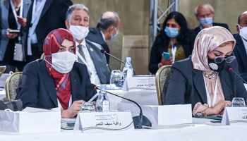 Participants at Libya peace talks in Tunis, November 2020 (Slim Abid/AP/Shutterstock)