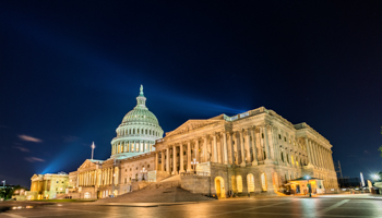 The US Capitol illuminated at night, Washington DC, United States (Shutterstock / Leonid Andronov)