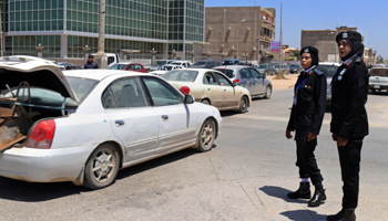 Police check vehicles in Benghazi, 2019 (Rami Musa/AP/Shutterstock)