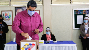 President Nicolas Maduro voting in the December 6 National Assembly elections (Chine Nouvelle/SIPA/Shutterstock)