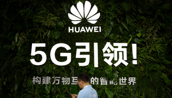 A display for 5G services from Huawei at an expo in Beijing in 2019 (Mark Schiefelbein/AP/Shutterstock)