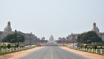 A view of Rashtrapati Bhavan, with the North and South blocks of the Secretariat Building on either side (Ajay Kumar/SOPA Images/Shutterstock)