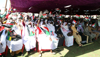 A reception of peace leaders organised by the transitional government in Khartoum, Sudan, 15 November 2020 (Mohammed Abu Obaid/EPA-EFE/Shutterstock)