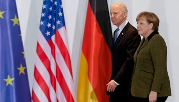 German Chancellor Angela Merkel and US President-elect Joe Biden (Markus Schreiber/AP/Shutterstock)