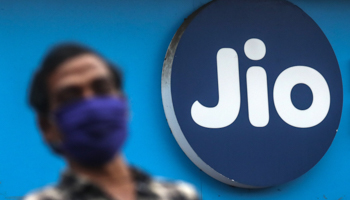 The Jio Platforms logo on a billboard in Mumbai (Divyakant Solanki/EPA-EFE/Shutterstock)