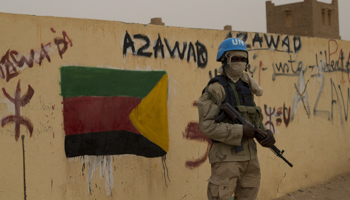 UN peacekeeper stands guard in Kidal (Rebecca Blackwell/AP/Shutterstock)