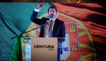 Andre Ventura, leader of Portugal's Chega party (Jose Goulao/EPA-EFE/Shutterstock)