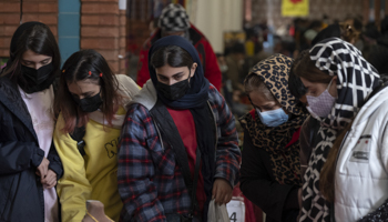 Iranian women at the market, Tehran, February (Morteza Nikoubazl/NurPhoto/Shutterstock)