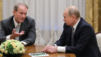 Viktor Medvedchuk (L) with Russian President Vladimir Putin in 2019 (Mikhael Klimentyev/Sputnik/Kremlin/Pool/EPA-EFE/Shutterstock)