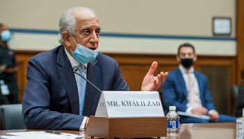 US special envoy Zalmay Khalilzad at a Congressional hearing (Shutterstock)