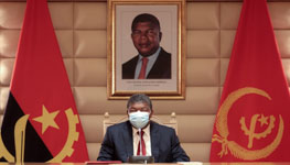 Angola’s President Joao Lourenco attends a meeting of the Council of the Republic on the COVID-19 situation in the country, the Presidential Palace in Luanda, May 7, 2020 (Ampe Rogerio/EPA-EFE/Shutterstock)