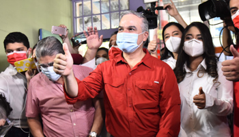The Liberal Party’s Yani Rosenthal casts his vote in San Pedro Sula, Honduras, March 14 (Jose Valle/EPA-EFE/Shutterstock)
