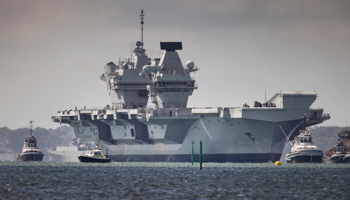 The UK navy aircraft carrier HMS Queen Elizabeth (Peter MacDiarmid/Shutterstock)