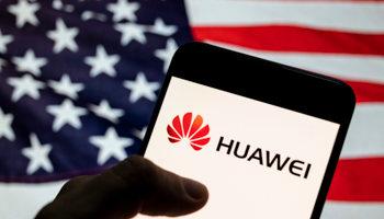 Logo of Chinese telecoms firm Huawei on a mobile device (Budrul Chukrut/SOPA Images/Shutterstock)