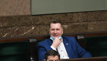 Education Minister Przemyslaw Czarnek in Sejm (parliament), January 21 (Jacek Dominski/Reporter/Shutterstock)