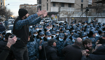 Opposition protest in Yerevan, March 9 (NAREK ALEKSANYAN/EPA-EFE/Shutterstock)
