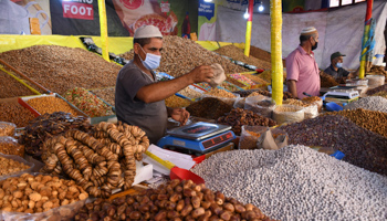 Moroccan vendors, August 2020 (Xinhua/Shutterstock)