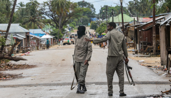 Mozambican soldiers patrol the streets of Palma, Cabo Delgado province, Mozambique, April 12 (Joao Relvas/EPA-EFE/Shutterstock)