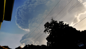 Ash rising from the eruption of the La Soufriere volcano on Saint Vincent (Orvil Samuel/AP/Shutterstock)