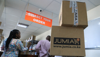Customers at a Jumia collection centre in Nairobi, Kenya (Daniel Irungu/EPA-EFE/Shutterstock)