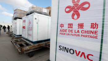Sinovac COVID-19 vaccines arrive at Tunis-Carthage airport in Tunisia (Mohamed Messara/EPA-EFE/Shutterstock)