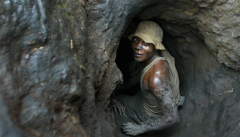A cobalt miner in the Democratic Republic of Congo (Schalk Van Zuydam/AP/Shutterstock)