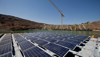 Solar panels at the Los Bronces copper mine north of Santiago (Esteban Felix/AP/Shutterstock)
