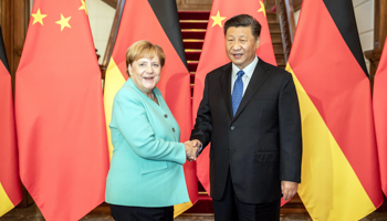 German Chancellor Angela Merkel and Chinese President Xi Jinping (Michael Kappeler/POOL/EPA-EFE/Shutterstock)