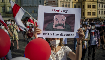 An anti-Lukashenka protest in the Czech capital Prague, June 2021 (Martin Divisek/EPA-EFE/Shutterstock)