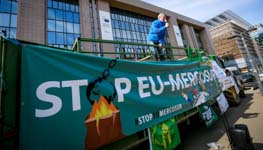 A protest in Brussels against the EU-Mercosur free trade agreement (Stephanie Lecocq/EPA-EFE/Shutterstock)