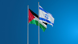 Israel and Palestine flags. (Shutterstock / Leo Altman)