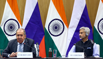 Russian Foreign Minister Sergey Lavrov (left) and Indian Foreign Minister S Jaishankar (right) (Uncredited/AP/Shutterstock)